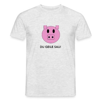 Du Geile SAU! - Männer T-Shirt - Grau meliert - Vorne - AI Model Male 178 dark (178cm)