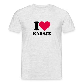 I LOVE Karate - Männer T-Shirt - Grau meliert - Vorne - AI Model Male 178 dark (178cm)