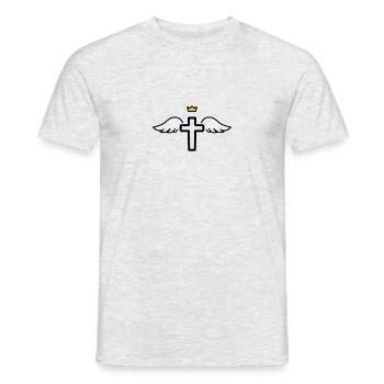 Gekrönte Flügel des Glaubens - Männer T-Shirt - Grau meliert - Vorne - AI Model Male 178 dark (178cm)