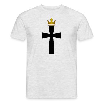 DLM CROSS CROWN B1U - Men's T-Shirt - heather grey - Front - AI Model Male 178 dark (178cm)