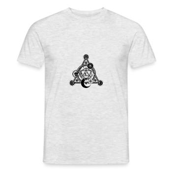 D20 Mystical Crescent Moon Magic Circle RPG - Männer T-Shirt - Grau meliert - Vorne - AI Model Male 178 dark (178cm)