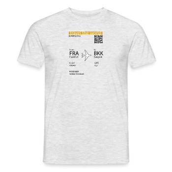 Boarding Pass Frankfurt - Bangkok - Männer T-Shirt - Grau meliert - Vorne - AI Model Male 178 dark (178cm)