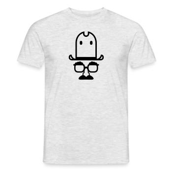 Nasenbrille mit Hut - THE PHONE COMPANY - Männer T-Shirt - Grau meliert - Vorne - AI Model Male 178 dark (178cm)