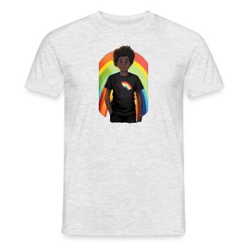 Regenbogen und Kind - Männer T-Shirt - Grau meliert - Vorne - AI Model Male 178 dark (178cm)