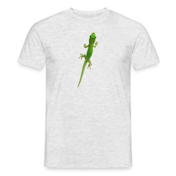 Grüner Gecko - Männer T-Shirt - Grau meliert - Vorne - AI Model Male 178 dark (178cm)
