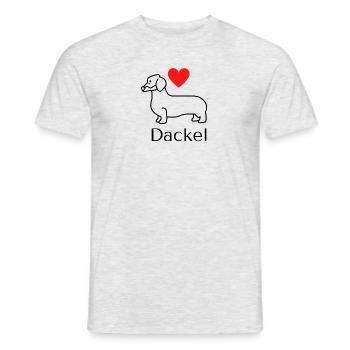 Ich liebe Dackel - Männer T-Shirt - Grau meliert - Vorne - AI Model Male 178 dark (178cm)