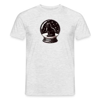 Boule à neige avec chat noir d’hiver pour - T-shirt homme - gris chiné - Devant - AI Model Male 178 dark (178cm)