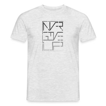 NVRGIVEUP SILVER - Men's T-Shirt - heather grey - Front - AI Model Male 178 dark (178cm)