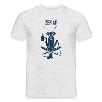 Zen AF Coffee Mantis - Men's T-Shirt - heather grey - Front - AI Model Male 178 dark (178cm)