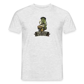 Kaffeezombie: Ohne Kaffee Bis Zum Kaffee - Männer T-Shirt - Grau meliert - Vorne - AI Model Male 178 dark (178cm)