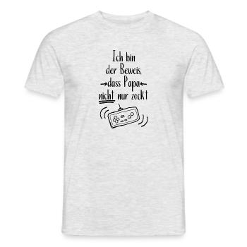 Papa Gamer Zocken Nerd Geschenk Spiel - Männer T-Shirt - Grau meliert - Vorne - AI Model Male 178 dark (178cm)