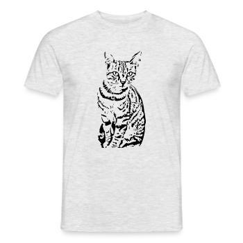 Black Cat Cat Sweet Kitten Christmas Gift - Men's T-Shirt - heather grey - Front - AI Model Male 178 dark (178cm)