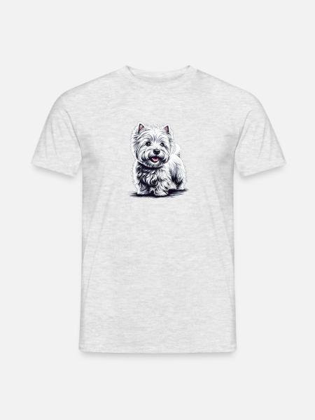 West Highland White Terrier - Männer T-Shirt - Grau meliert