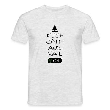 Keep Calm and sail on - Männer T-Shirt - Grau meliert - Vorne - AI Model Male 178 dark (178cm)