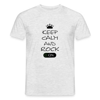 Rock, Heavy Metal, Rock on, Spruch für Rocker - Männer T-Shirt - Grau meliert - Vorne - AI Model Male 178 dark (178cm)