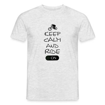 Keep Calm and Ride On black - Männer T-Shirt - Grau meliert - Vorne - AI Model Male 178 dark (178cm)