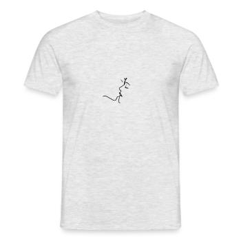 kiss - Mænd T-shirt - grå meleret - Foran - AI Model Male 178 dark (178cm)