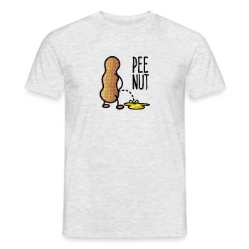 Pee Nut jeu de mots pour chemises claires - T-shirt homme - gris chiné - Devant - AI Model Male 178 dark (178cm)