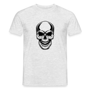 Skull - Men's T-Shirt - heather grey - Front - AI Model Male 178 dark (178cm)