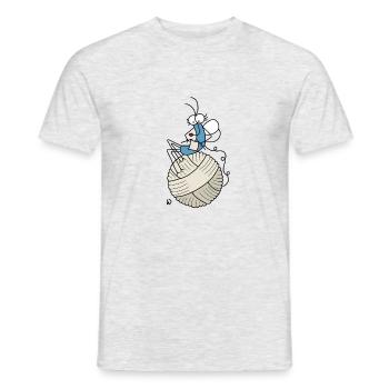 Djenné Wana aime tricoter - T-shirt homme - gris chiné - Devant - AI Model Male 178 dark (178cm)