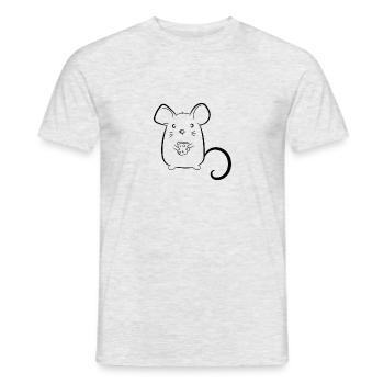 Mouse with cheese - Men's T-Shirt - heather grey - Front - AI Model Male 178 dark (178cm)