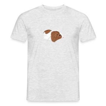Design mit einem Glatthaar-Meerschweinchen 3 - Männer T-Shirt - Grau meliert - Vorne - AI Model Male 178 dark (178cm)