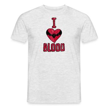 Halloween Vampire Bat I Love Blood - Men's T-Shirt - heather grey - Front - AI Model Male 178 dark (178cm)