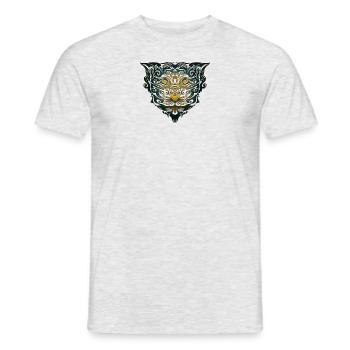 Tigerkopf Tribal (farbig) - Männer T-Shirt - Grau meliert - Vorne - AI Model Male 178 dark (178cm)