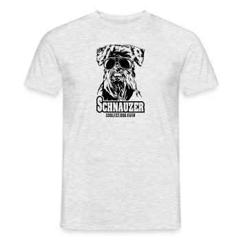 SCHNAUZER coolest dog ever Dog saying dogs - Men's T-Shirt - heather grey - Front - AI Model Male 178 dark (178cm)