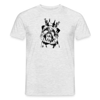 BELGISCHER ZWERGGRIFFON Krone Hunde Hund Wilsigns - Männer T-Shirt - Grau meliert - Vorne - AI Model Male 178 dark (178cm)