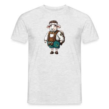 Lederhosen / Animal / Traditional costume / Tradition / Sheep - Men's T-Shirt - heather grey - Front - AI Model Male 178 dark (178cm)