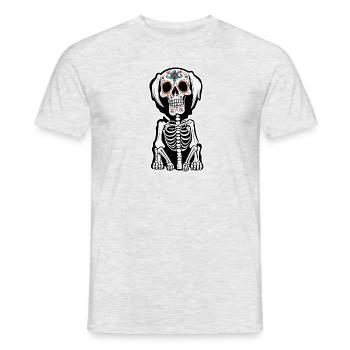 La Catrina / Tatouage / Mexique / Animal / Chien - T-shirt homme - gris chiné - Devant - AI Model Male 178 dark (178cm)