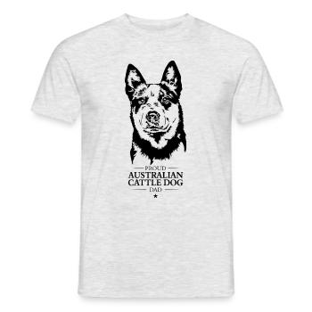 Bouvier australien chien papa chiens Wilsigns - T-shirt homme - gris chiné - Devant - AI Model Male 178 dark (178cm)