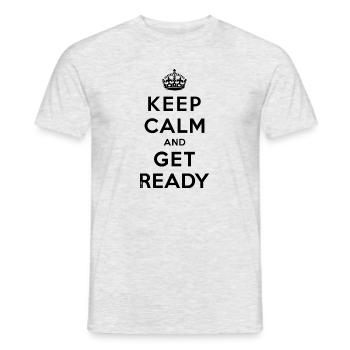 Keep calm and get ready - T-shirt homme - gris chiné - Devant - AI Model Male 178 dark (178cm)