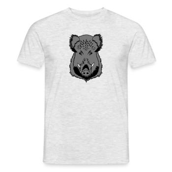 Wild boar head - Men's T-Shirt - heather grey - Front - AI Model Male 178 dark (178cm)