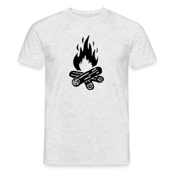 Camping bonfire - Men's T-Shirt - heather grey - Front - AI Model Male 178 dark (178cm)