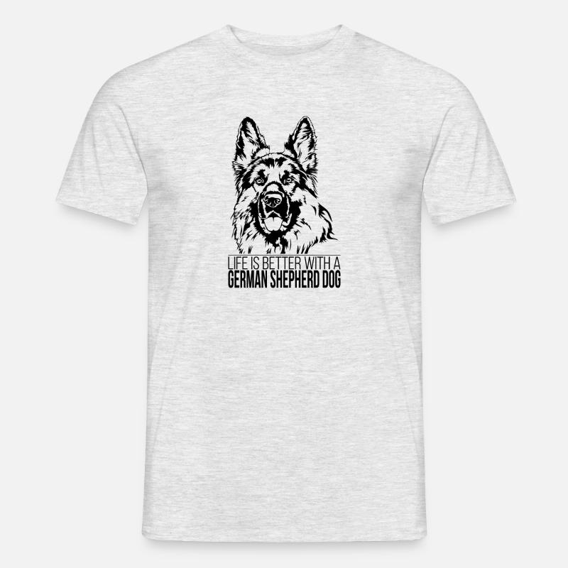 CANE PASTORE TEDESCO la vita è meglio dire Wilsigns - T-shirt uomo - grigio melange