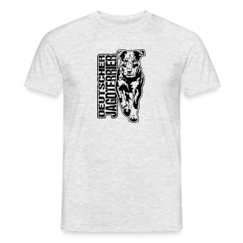 GERMAN HUNTING TERRIER Dogs Portrait Hunting Dogs - Men's T-Shirt - heather grey - Front - AI Model Male 178 dark (178cm)