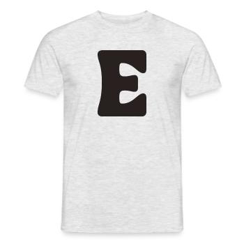 E - Men's T-Shirt - heather grey - Front - AI Model Male 178 dark (178cm)
