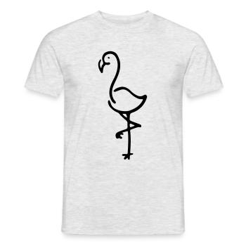 Flamingo Design / Geschenkidee / bunter Vogel - Männer T-Shirt - Grau meliert - Vorne - AI Model Male 178 dark (178cm)