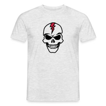 death head skull eclair dead haed - Men's T-Shirt - heather grey - Front - AI Model Male 178 dark (178cm)
