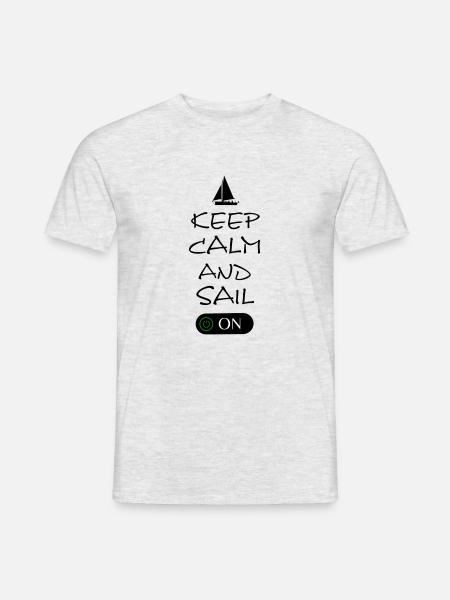 Keep Calm and sail on - Männer T-Shirt - Grau meliert