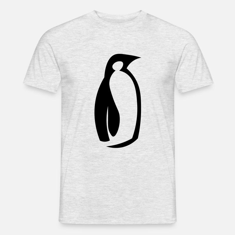 Pinguin - Papa Pinguin - Geschenkidee - Männer T-Shirt - Grau meliert