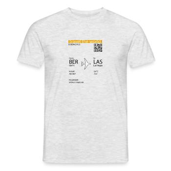 Boarding Pass - Berlin - Las Vegas - Männer T-Shirt - Grau meliert - Vorne - AI Model Male 178 dark (178cm)