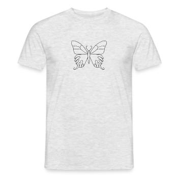 Lineart Schmetterling - Männer T-Shirt - Grau meliert - Vorne - AI Model Male 178 dark (178cm)