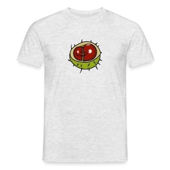 Châtaigne couple amour - T-shirt homme - gris chiné - Devant - AI Model Male 178 dark (178cm)