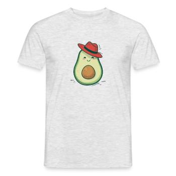 Happy avocado with hat - Men's T-Shirt - heather grey - Front - AI Model Male 178 dark (178cm)