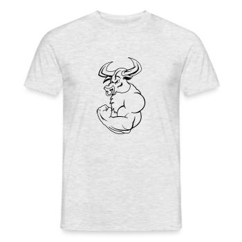 strong_taurus_01 - Men's T-Shirt - heather grey - Front - AI Model Male 178 dark (178cm)