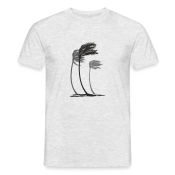 Paumes dans le vent - T-shirt homme - gris chiné - Devant - AI Model Male 178 dark (178cm)