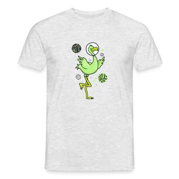 Agender Flamingo in space Agender Pride - Men's T-Shirt - heather grey - Front - AI Model Male 178 dark (178cm)